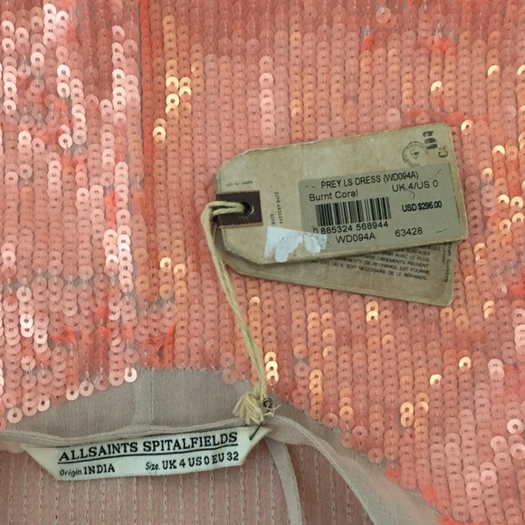 All Saints Prey Ls Dress US 0 - Picture 4 of 4